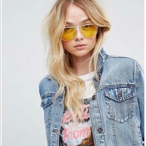 Ray Ban Clear Frame Aviator With Yellow Lens